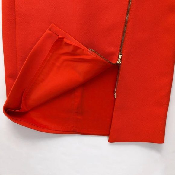 J. Crew Asymmetrical Zip Pencil Skirt in Flame - Picture 4 of 12
